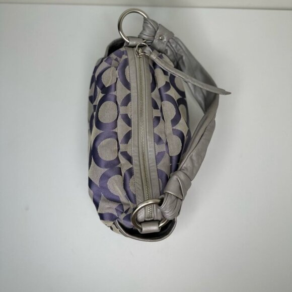 Coach Parker Op Art Lavender and Gray Jacquard Signature Hobo Shoulder Bag - Picture 8 of 15